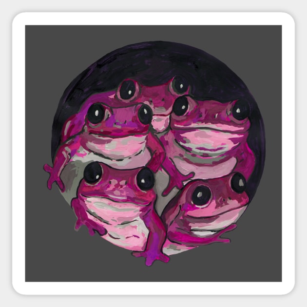 Pink frogs Sticker by deadblackpony